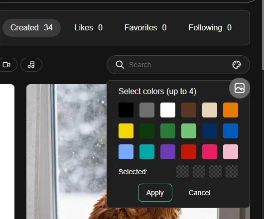 Colour filter in the profile