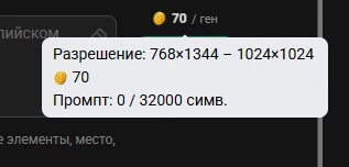 Prompt character counter in the cost badge
