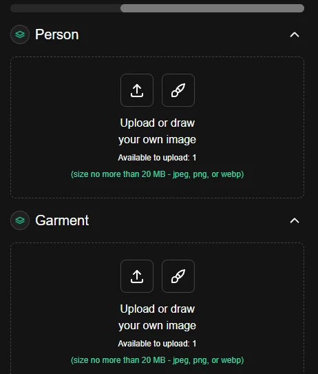 A try-on model: the "Person" and "Garment" slots