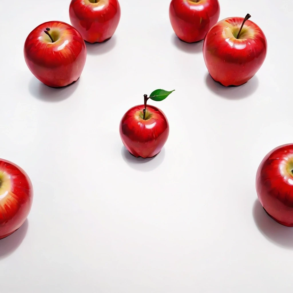 a red apple on a white table — работа пользователя Сильная Оптика