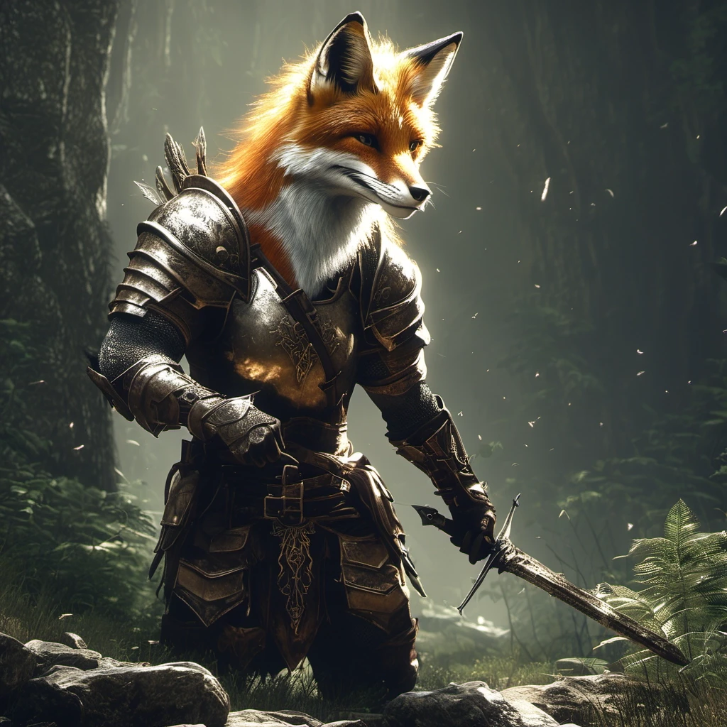 лис в Nightingale Armor с Bow of Shadows из игры скайрима выполняет контрак — работа пользователя Ivanjj