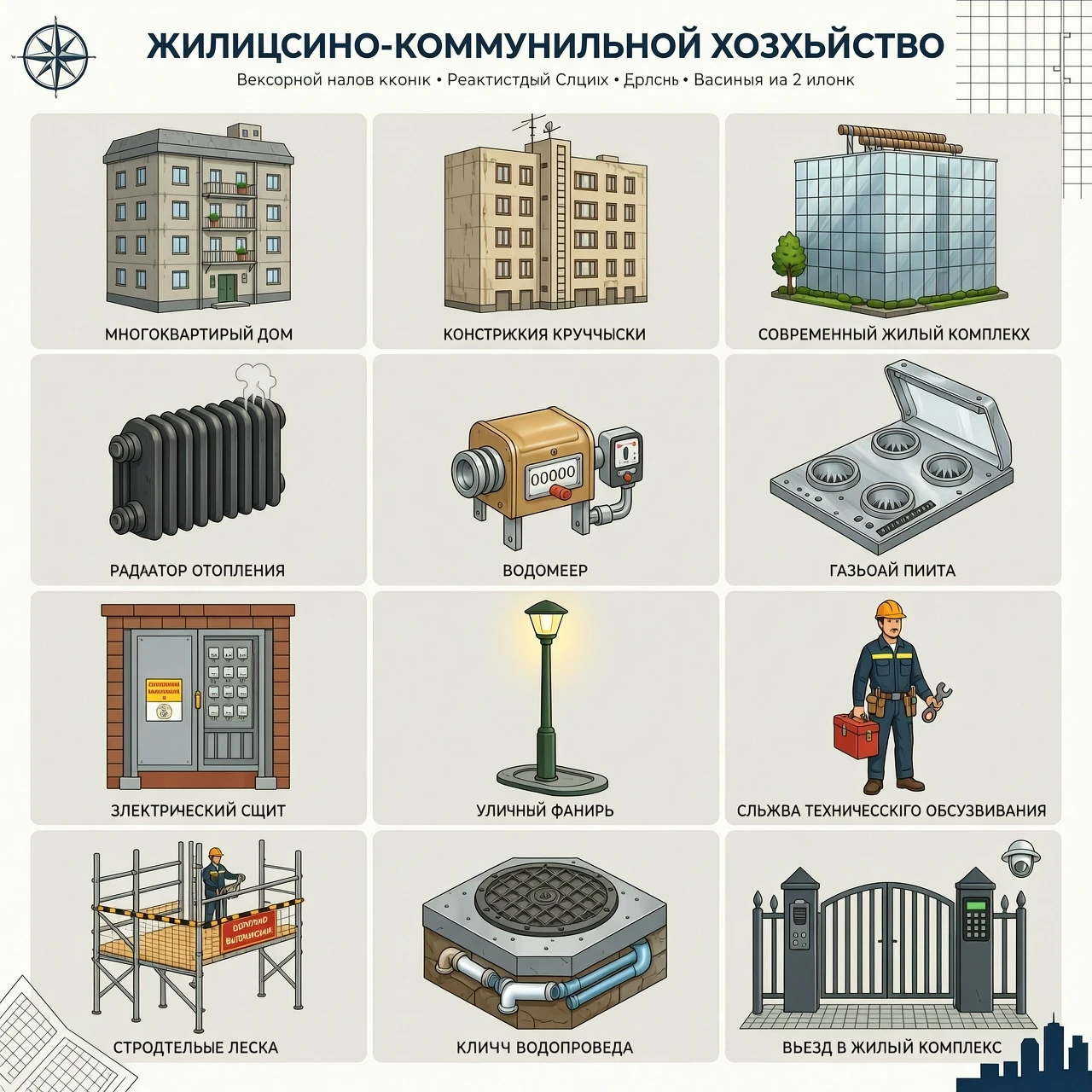 СОЗДАТЬ НАБОР ВЕКТОРНЫХ КАРТИНОК НА ТЕМУ ЖИЛИЩНО-КОММУНАЛЬНОЕ ХОЗЯЙСТВО В РЕАЛЕСТИЧНОМ ВИДЕ — работа пользователя Бескрайний Позитрон