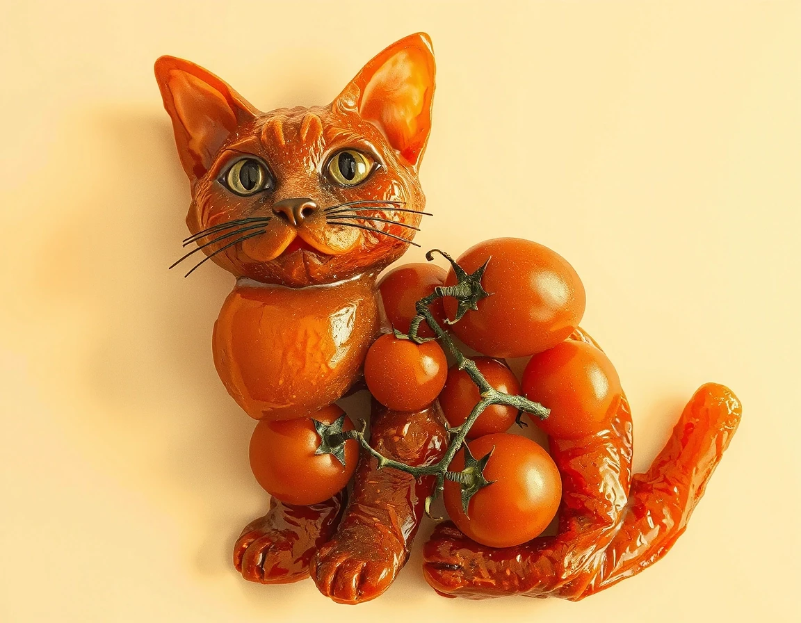 a cat made of tomatoes — работа пользователя Сильная Оптика