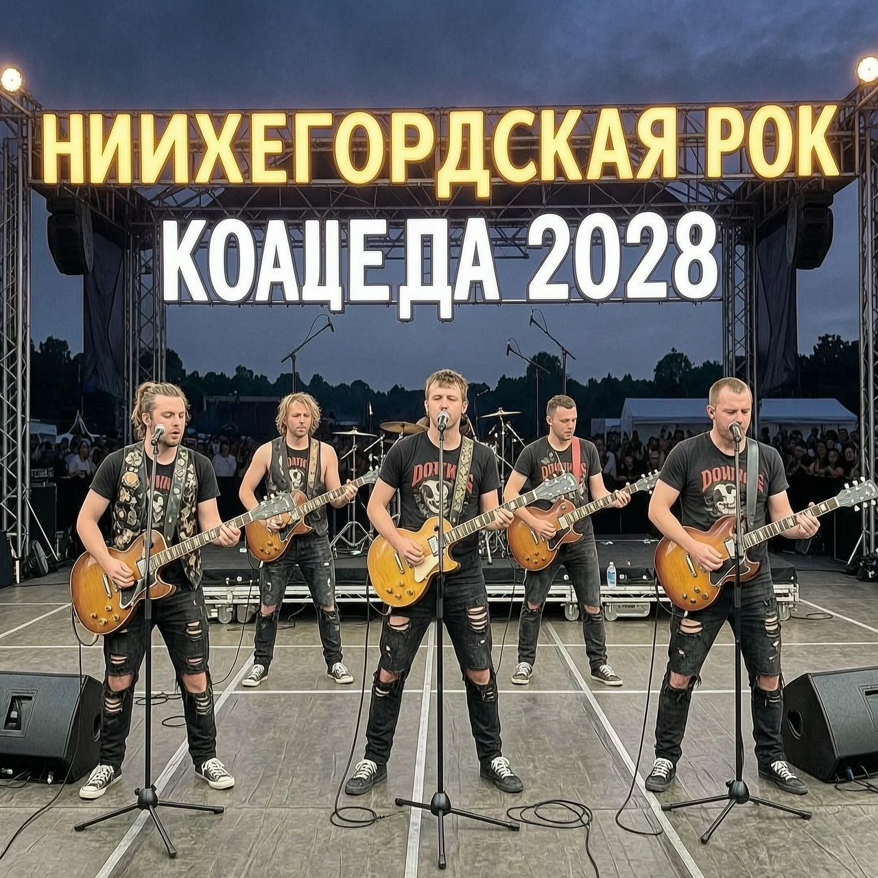 нижегородская рок группа по швам выступает на коачелле 2028 — работа пользователя Революционный Изотоп