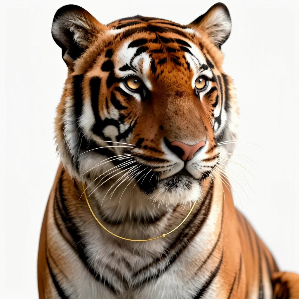 A premier luxury 3D digital art soft close-up portrait of a gorgeous elegant female tiger animal, gentle feminine facial features, beautiful light sand-honey colored eyes, soft…