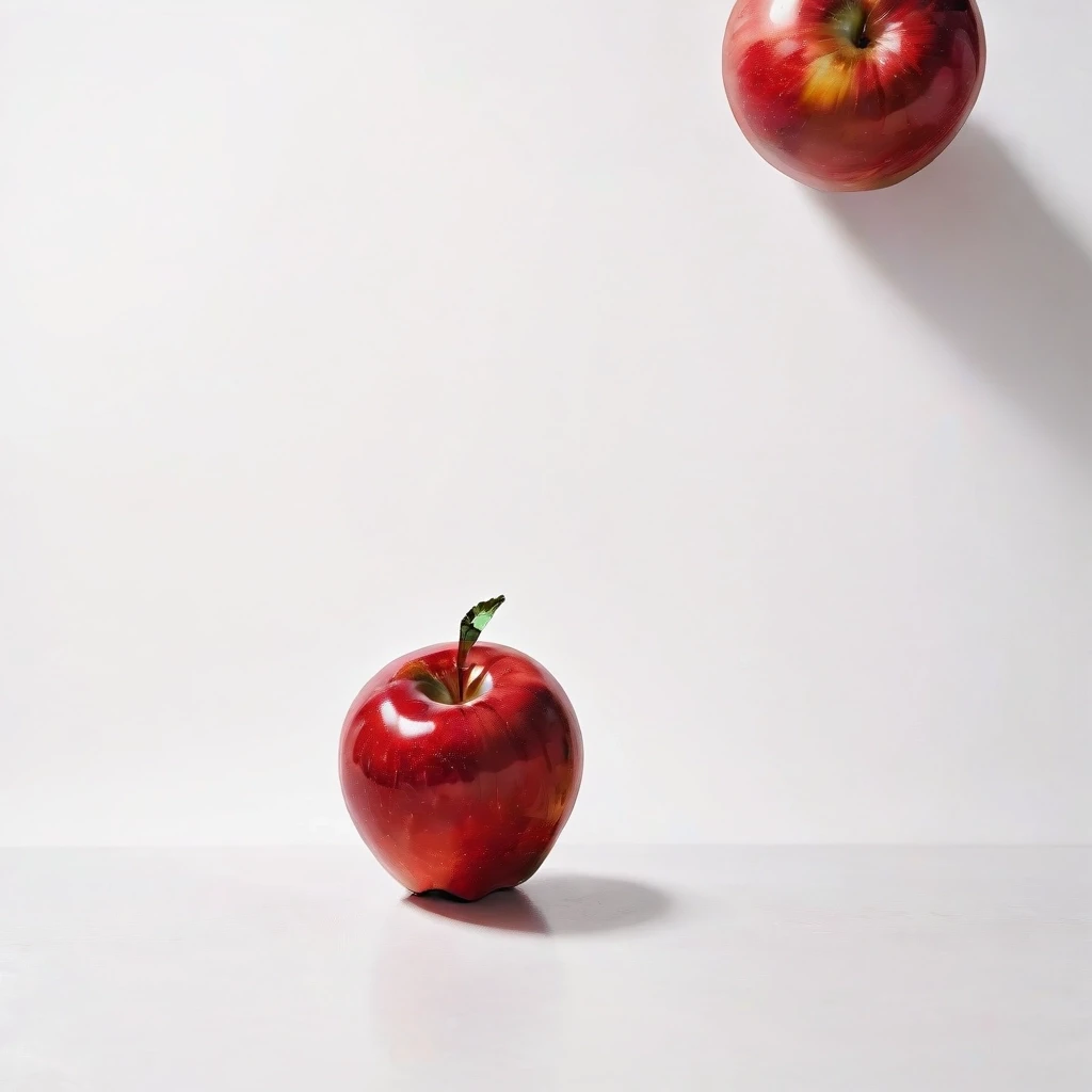 a red apple on a white table — работа пользователя Сильная Оптика