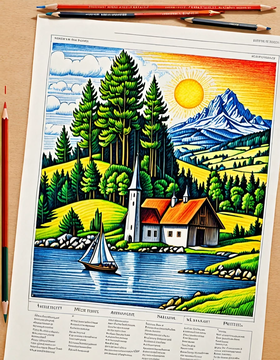 A masterpiece. Creating an image. ((Style - naive graphics in colored pencils:1,6)). High resolution. High detail and clear texture. Close-up. High quality. Increased attention…