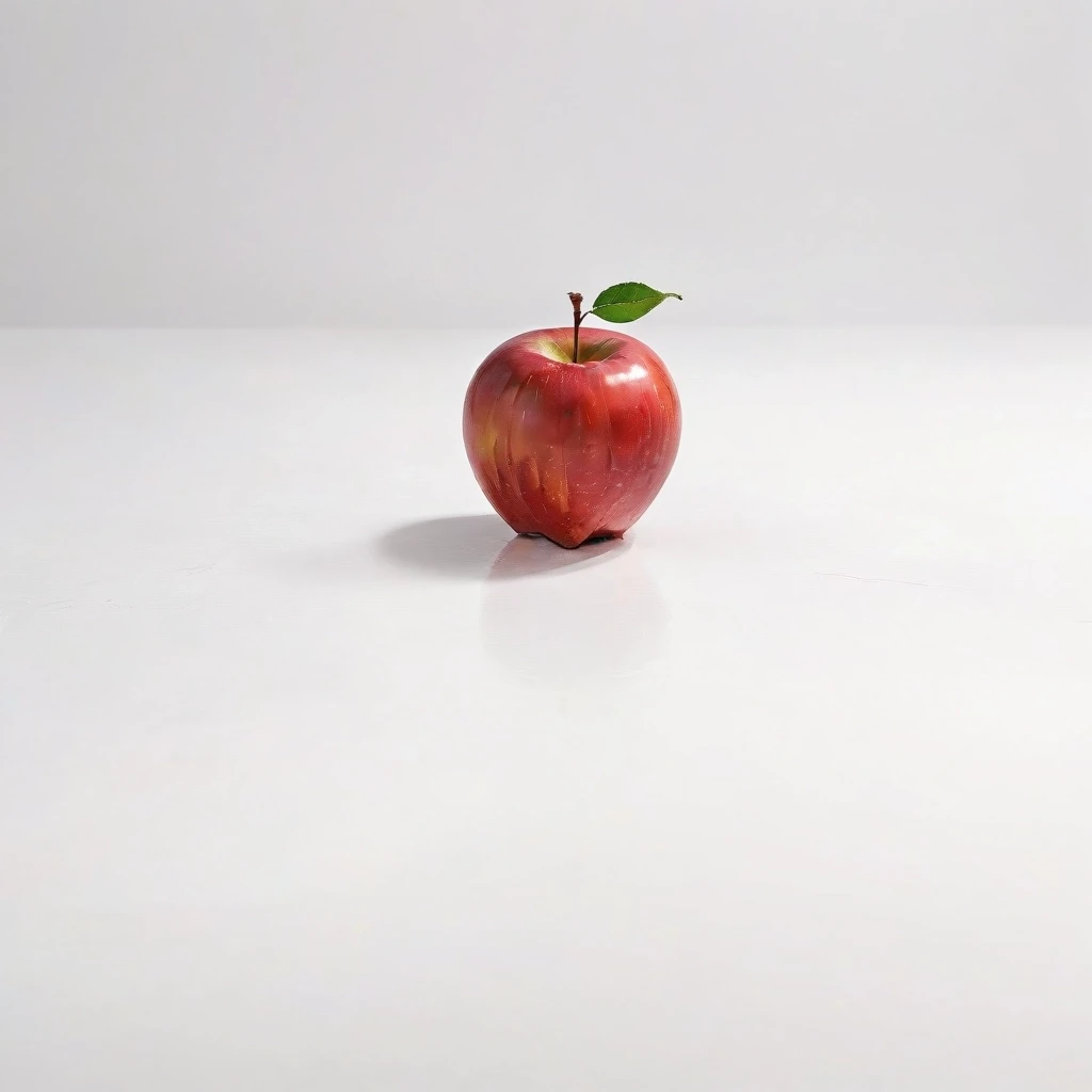 a red apple on a white table — работа пользователя Сильная Оптика