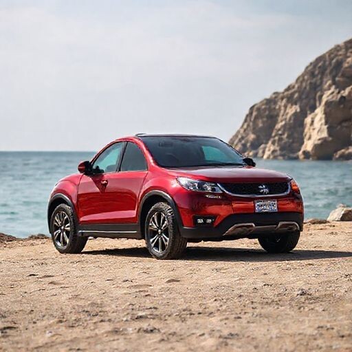 Создать картинку Suzuki SX4 седан вишневый на фоне моря — работа пользователя Солнечный Ифрит