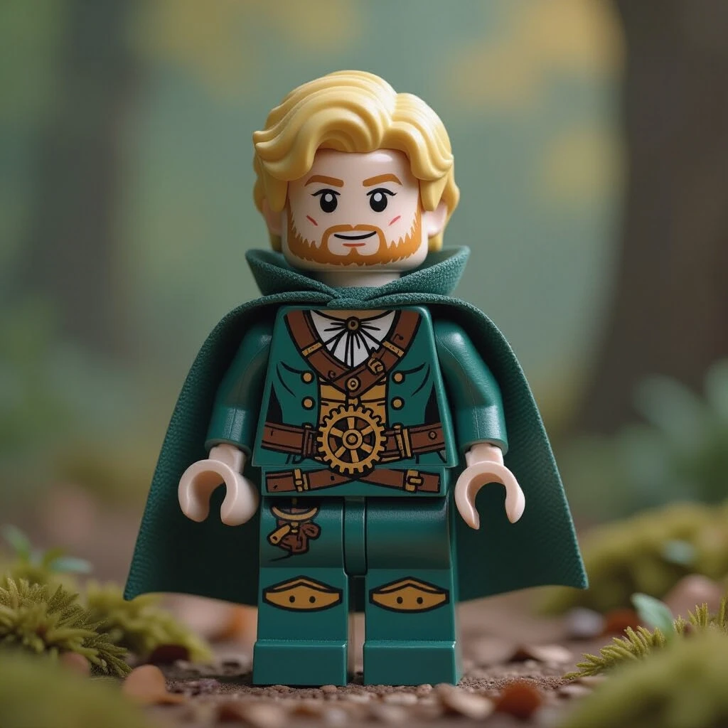 A character from the Brothers Grimm fairy tales Highly detailed original collectible figure in the style of a modular construction set, painted miniatures {{art_style}} Softbox…