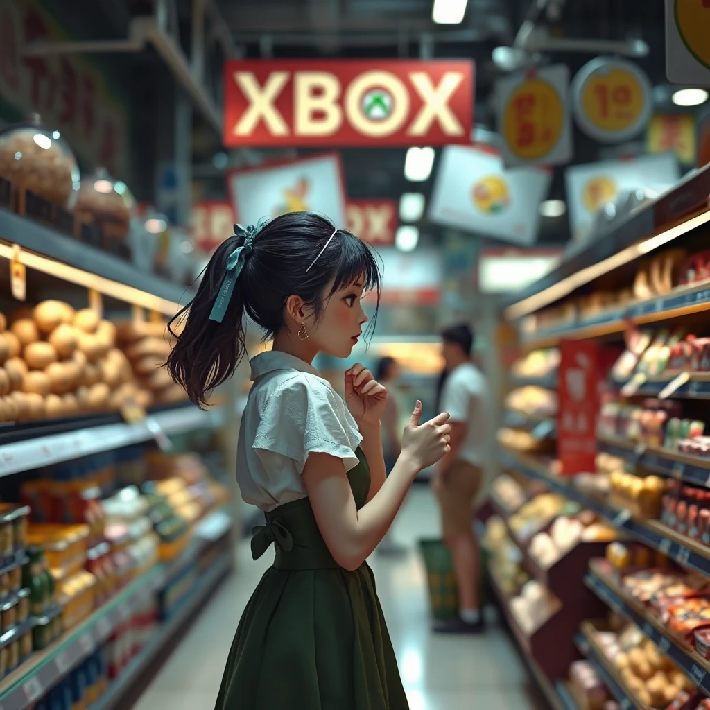 delicate, Elusive supermarket, forged by Xbox, deep focus, Kawaii anime, studio lighting, 50mm, stylized by greg manchess, huang guangjian, greg rutkowski and jesper ejsing,…