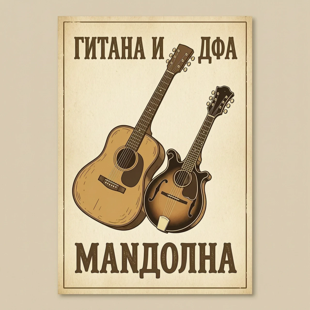 фон для афиши гитара и мандолина — работа пользователя Леденящий Голос
