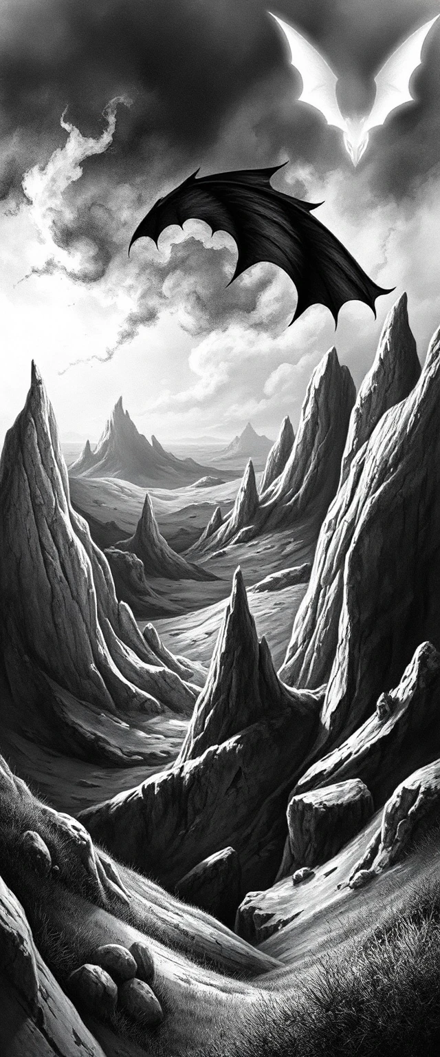 masterpiece Conte Drawing of a landscape of a Primordial The Shire, Bathed in shadows, [ (cubism art by Aaron Douglas:1.0) , Juan van der Hamen::12], Evil, Dragoncore,…