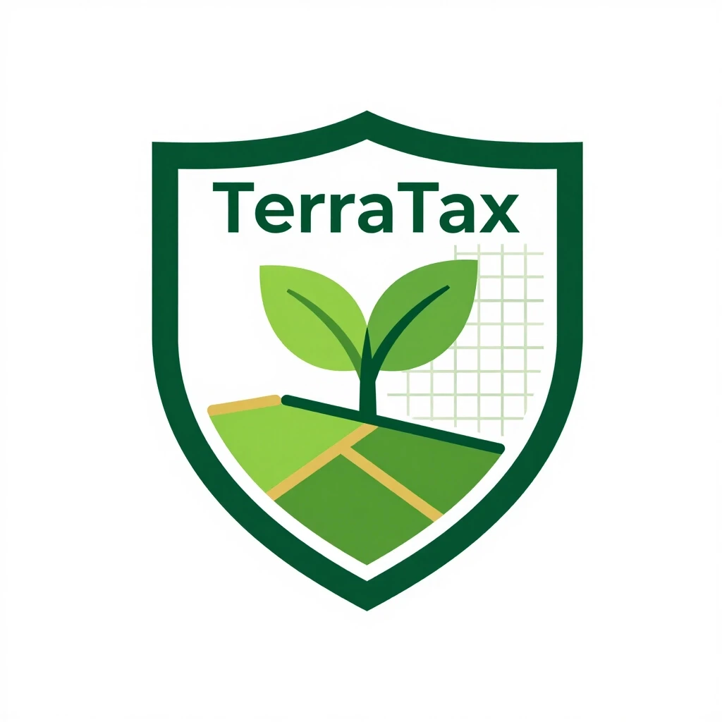 Minimalist logo design for a consulting company named "TerraTax". The name means "Earth" or "Territory" in Slavic roots. Visual metaphor: A…