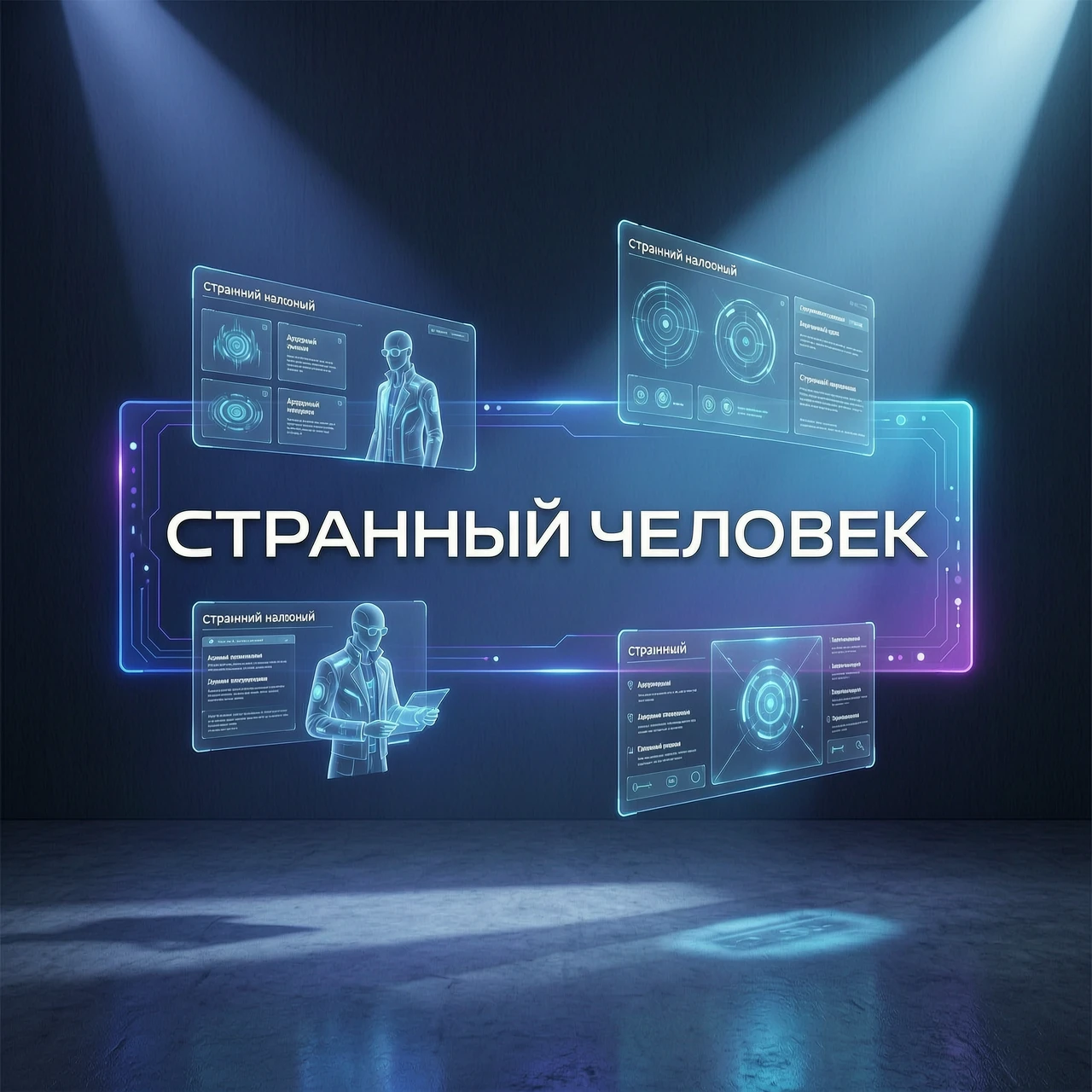 Футуристическая высокотехнологичная концептуальная визуализация для слайда презентации на тему «Странный человек», элегантная современная эстетика будущего. Изысканная…