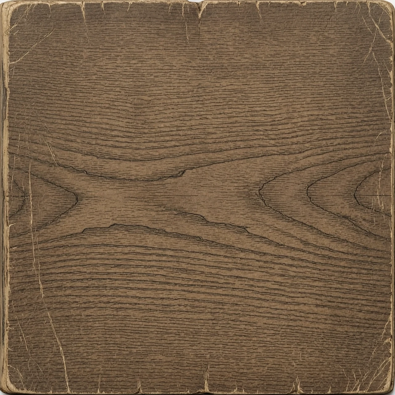 Simple wood texture in the style of antique tabletop RPG rulebook endpapers, muted walnut brown, fine natural grain, faint ink hatching for depth, aged and slightly worn, flat…