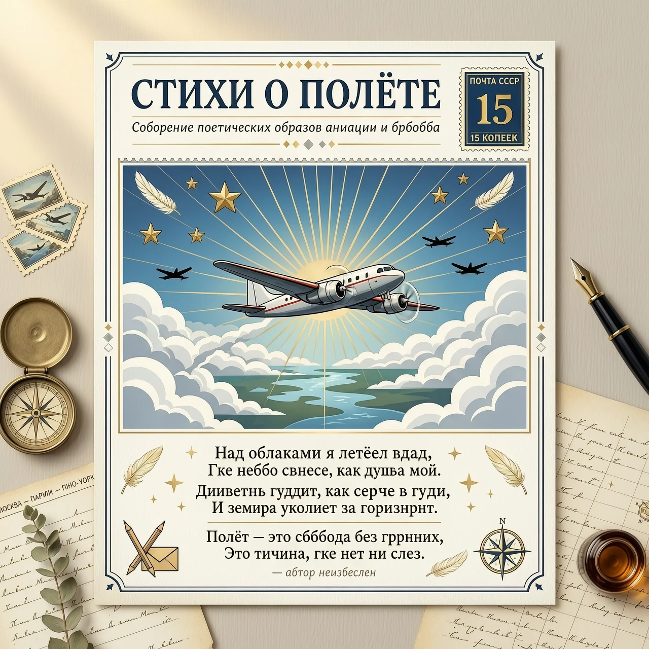 открытки со стихами про полёт и самолёты — работа пользователя Оригинальная Искра