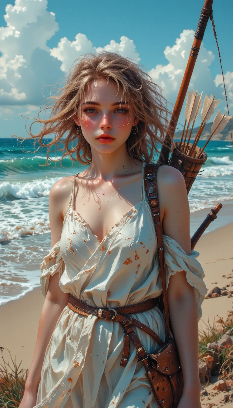 A masterpiece in the style of Alma Tadema, featuring clear lines, dynamic brushstrokes, and rich textures in the background, evoking nostalgia, perhaps with subtle patterns…