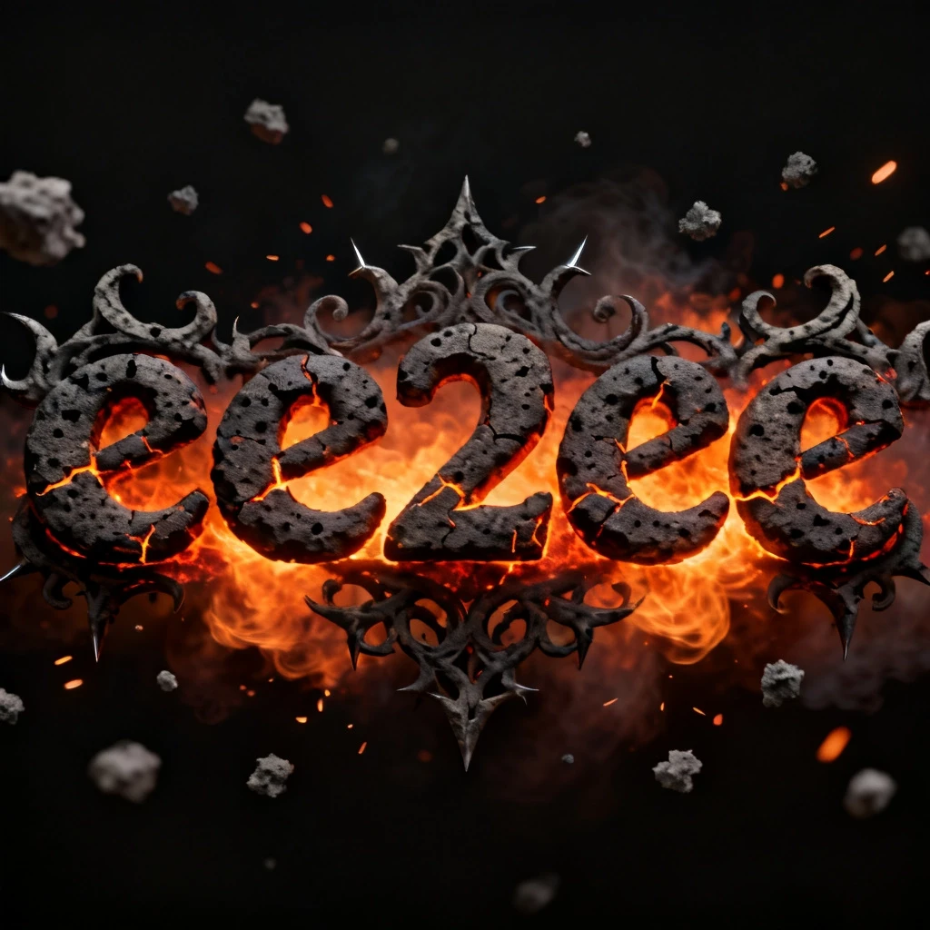 Cinematic smoldering charcoal and glowing ember title text in Russian: "ее2ее" with intricate gothic-inspired ash-covered curlicues and sharp, crackling charcoal…