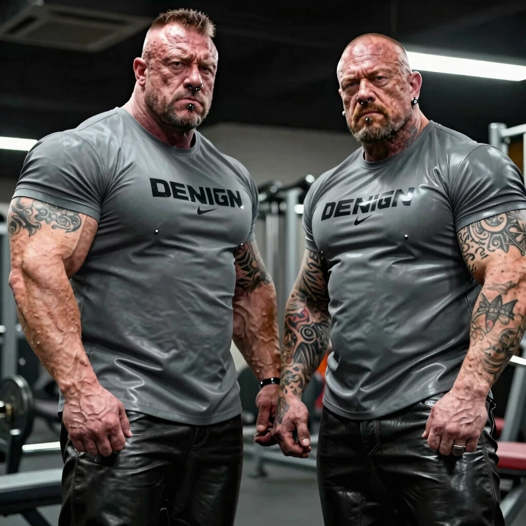 FRANK AND ADAM ARE BODYBUILDERS. Rough skin, hypertrophied muscles, biceps and tendons. The skin is covered in tattoos, they have piercings in their noses and ears, and they’re…