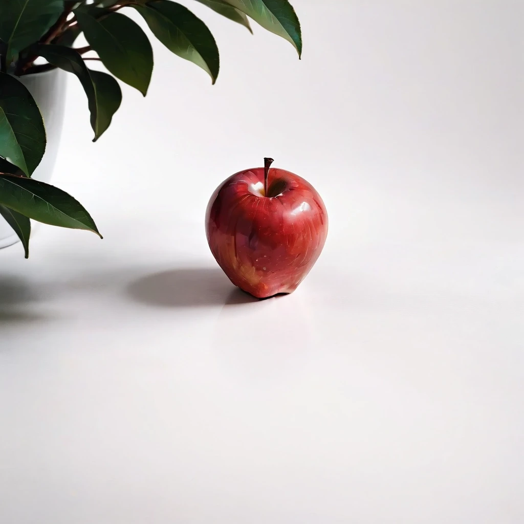 a red apple on a white table — работа пользователя Сильная Оптика