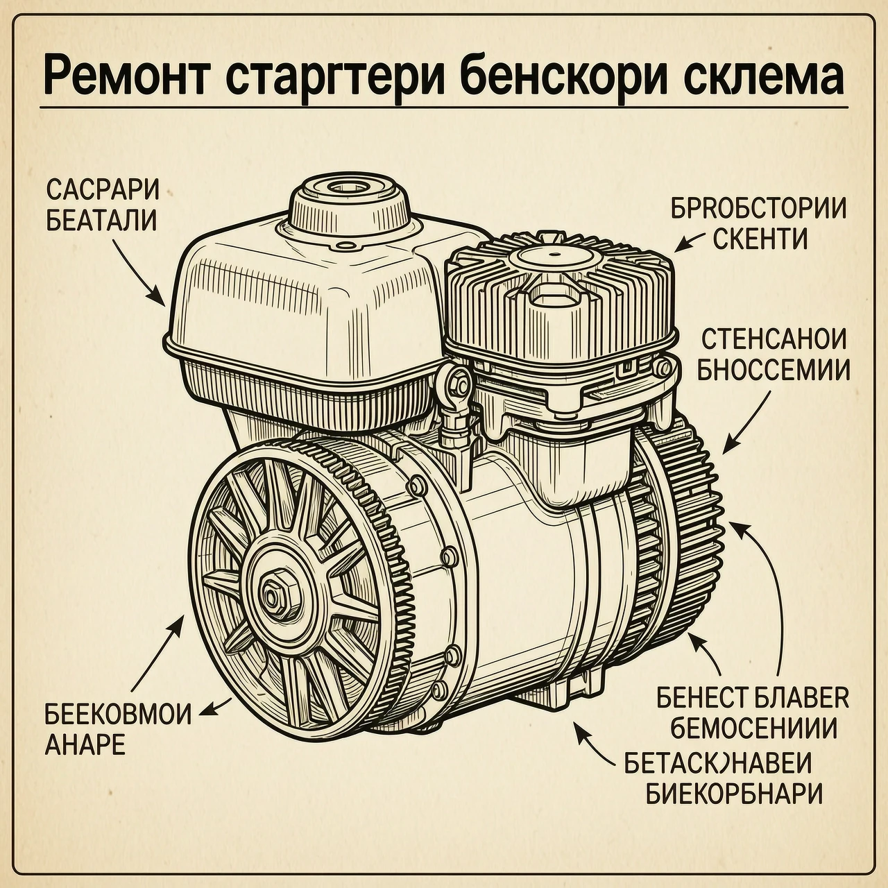 Ремонт стартера бензокосы.схема — работа пользователя Экзотический Космос