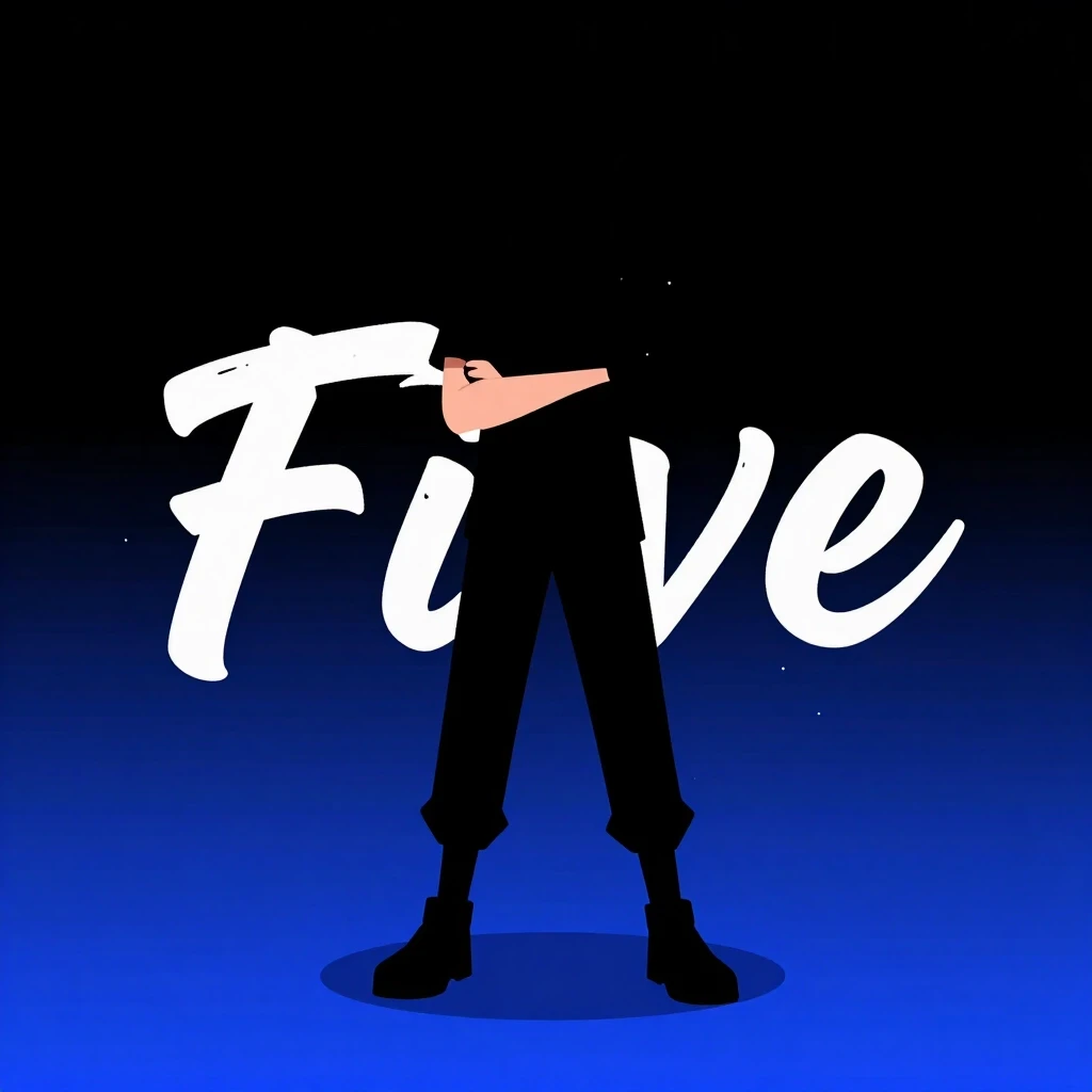 Возьми с этого фото персонажа добавь надпись "Five" сзади сделай и все на чорна голубом фоне и добавь мелкие детали и много подсветки Тема игра oxide — работа…