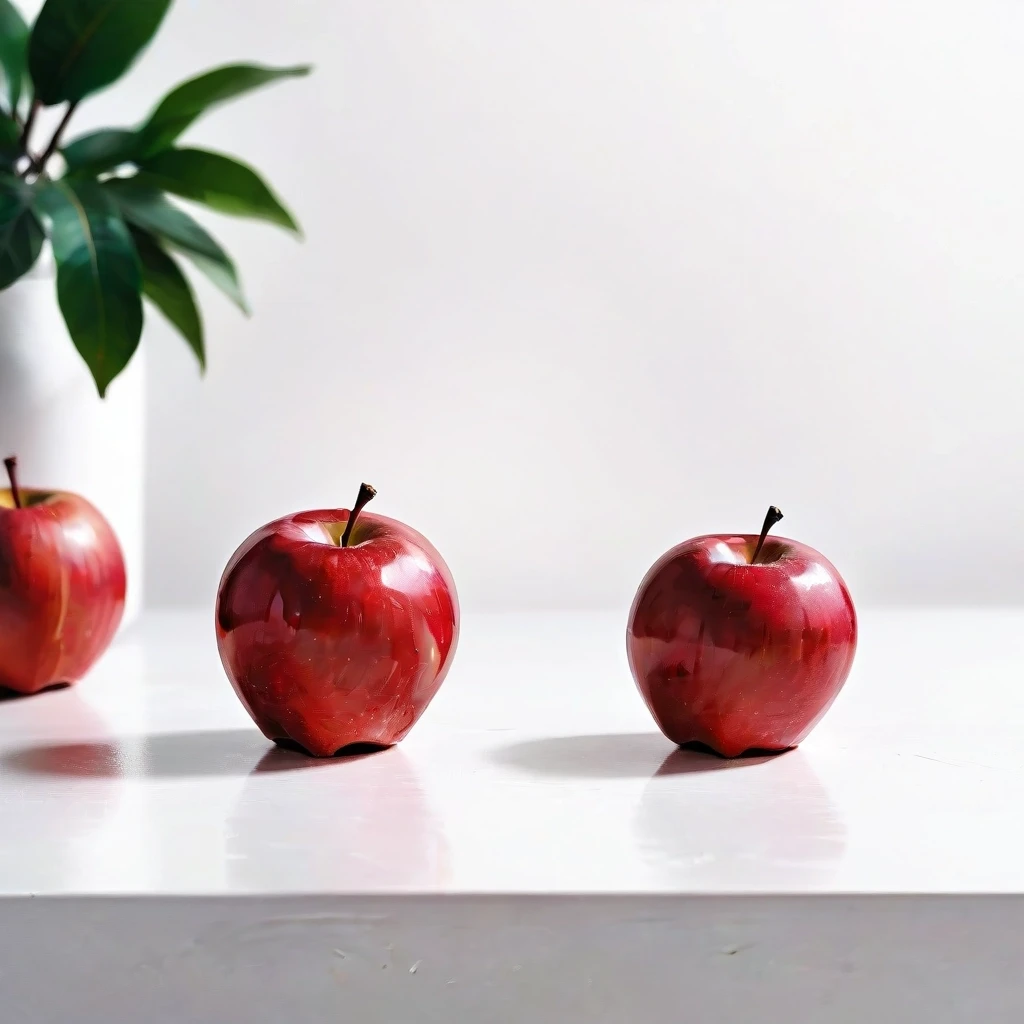a red apple on a white table — работа пользователя Сильная Оптика
