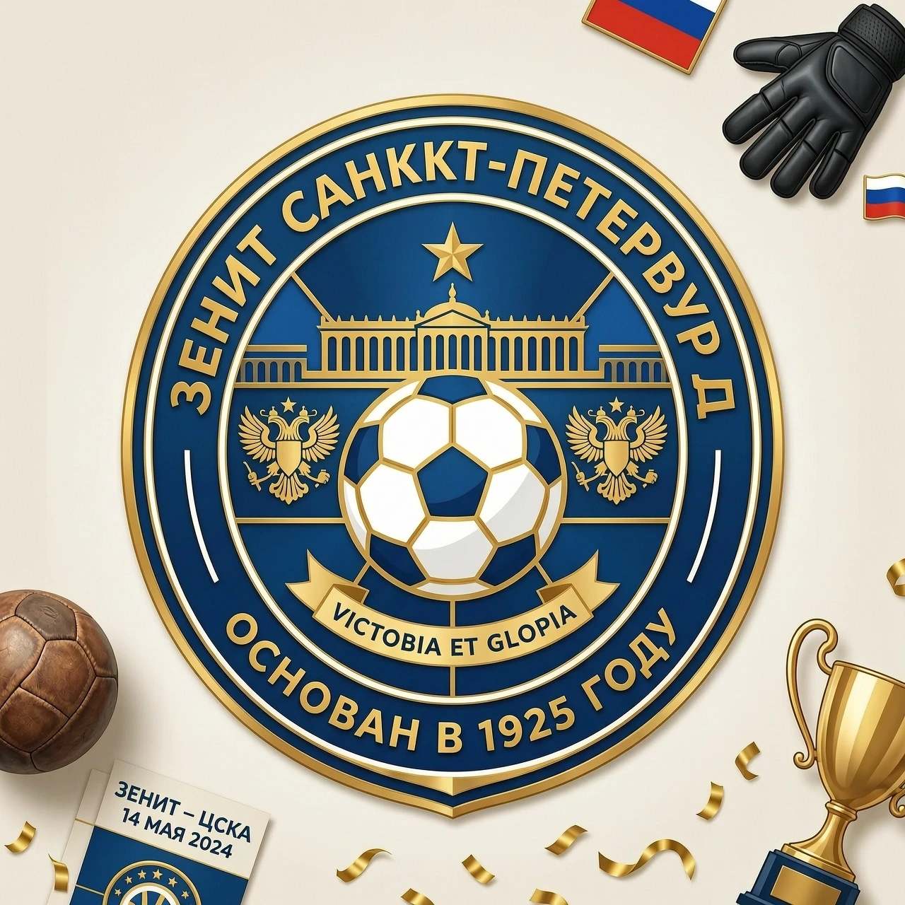 хочу создать макет значка футбольного клуба Зенит Санкт-Петербург — работа пользователя Революционная Оптика