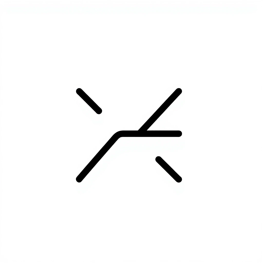 minimalist logo, single thin dark grey line on white background, the line has 2–3 sharp angular breaks and continues after them, clean vector style, high contrast, no text, flat…