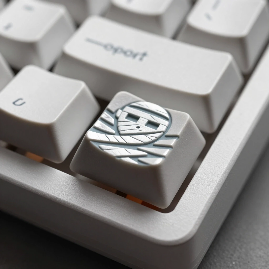 A keycap in the form of an engraved mummy for a gaming keyboard — работа пользователя Радужная Оптика