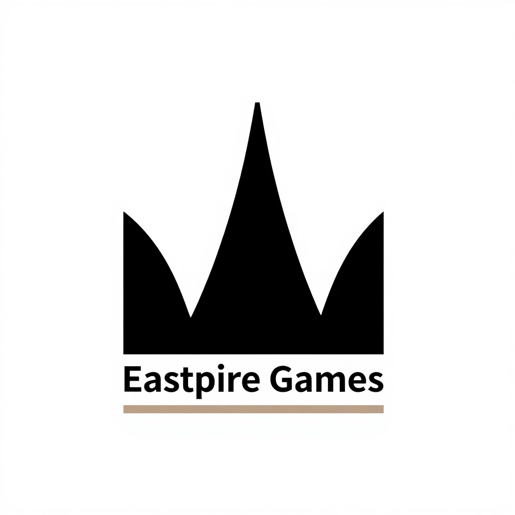 Минималистичный логотип-абстракция для игровой студии «Eastpire Games». Без текста. Плоский вектор, геометричный, строгий. Абстрактный знак, соединяющий восточную эстетику и…