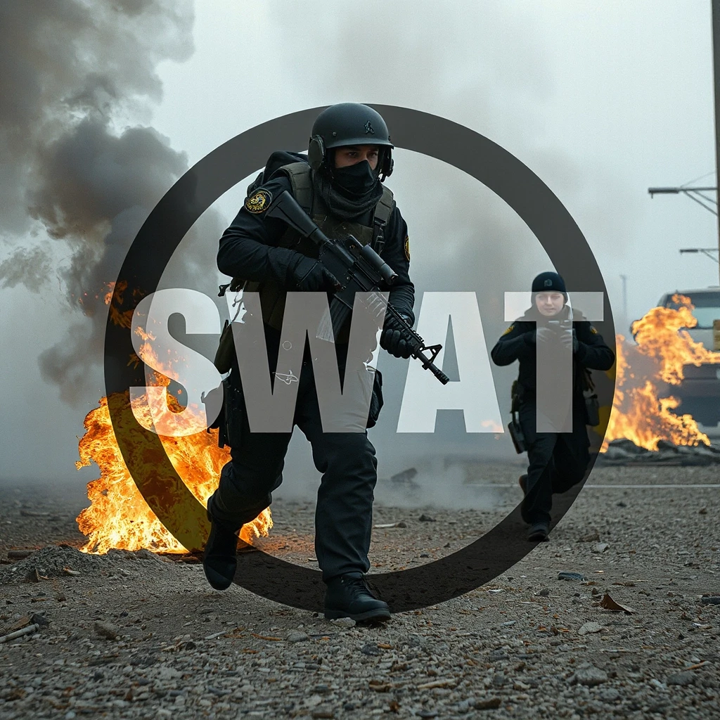 сделай картинку с надписью SWAT чтоб на заднем фоне был огонь — работа пользователя Таинственная Нирвана