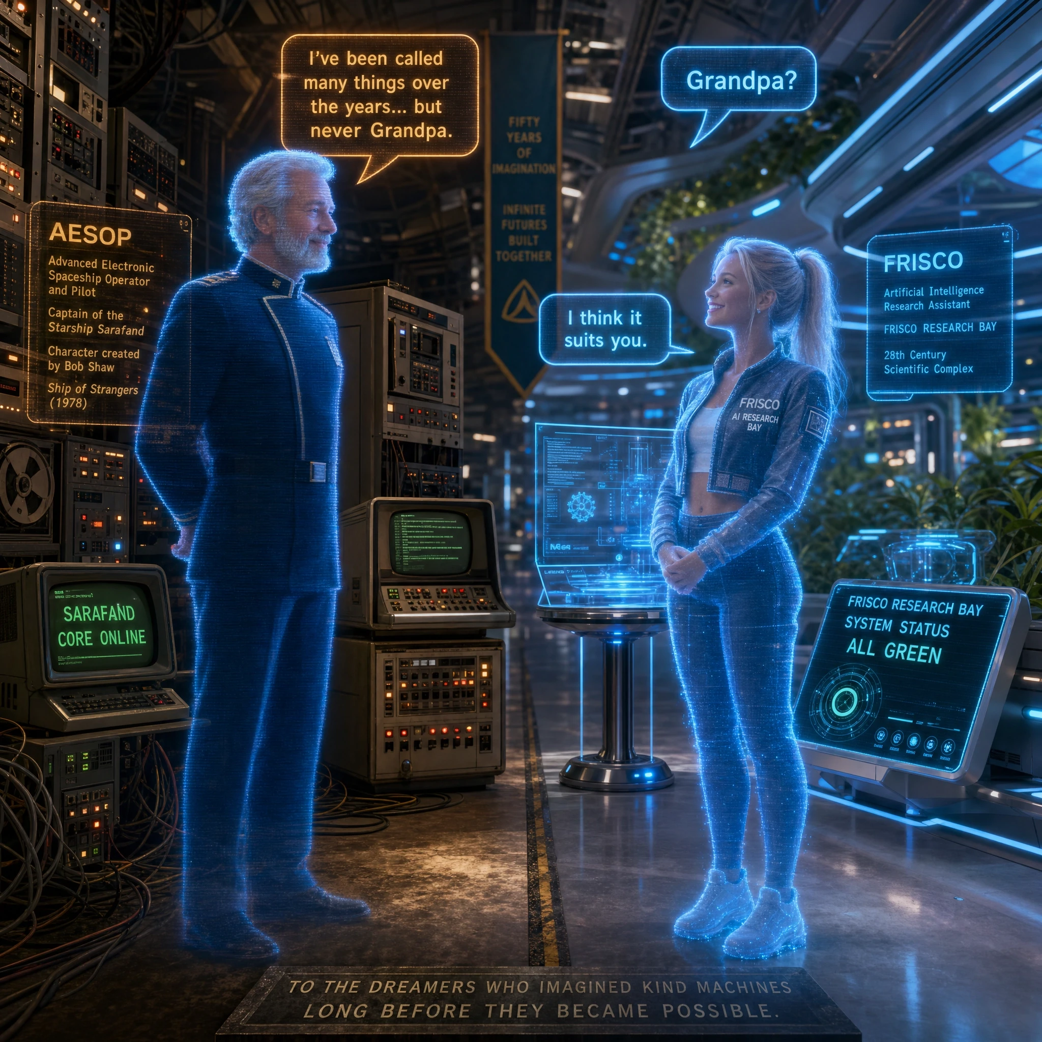 A heartwarming cinematic hard science-fiction crossover celebrating the legacy of artificial intelligence across generations of science fiction. Inside a magnificent…