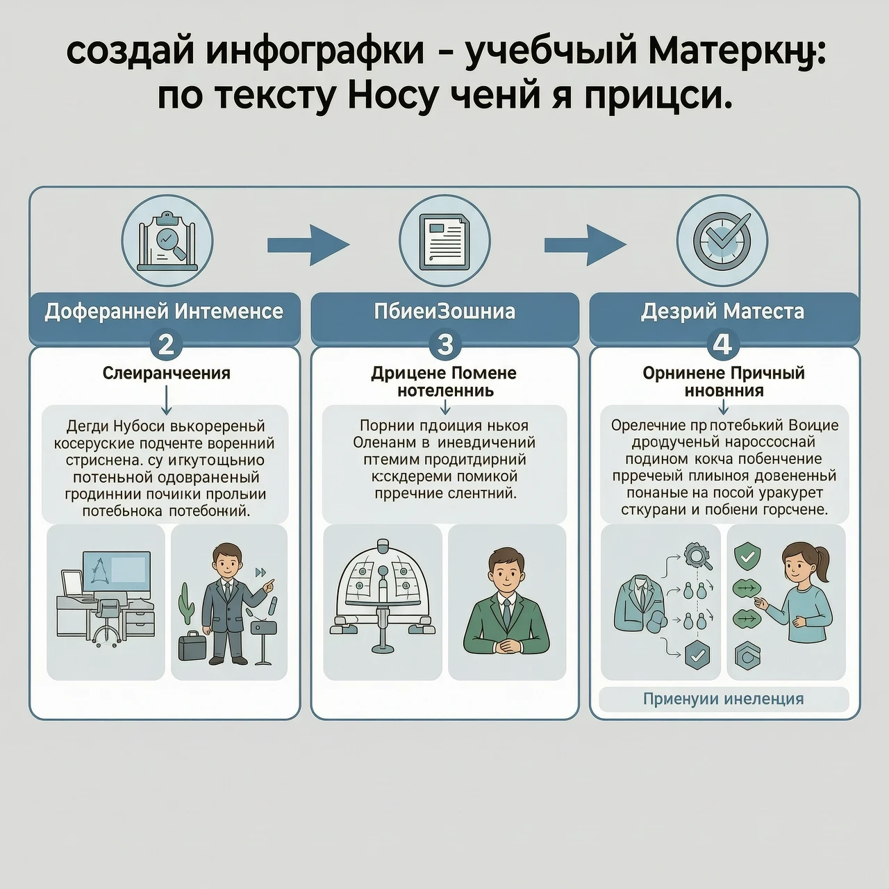 Create an infographic - educational material on the text I will send. Visually clear and illustrative. Restrained. In official language and scientific terminology.…
