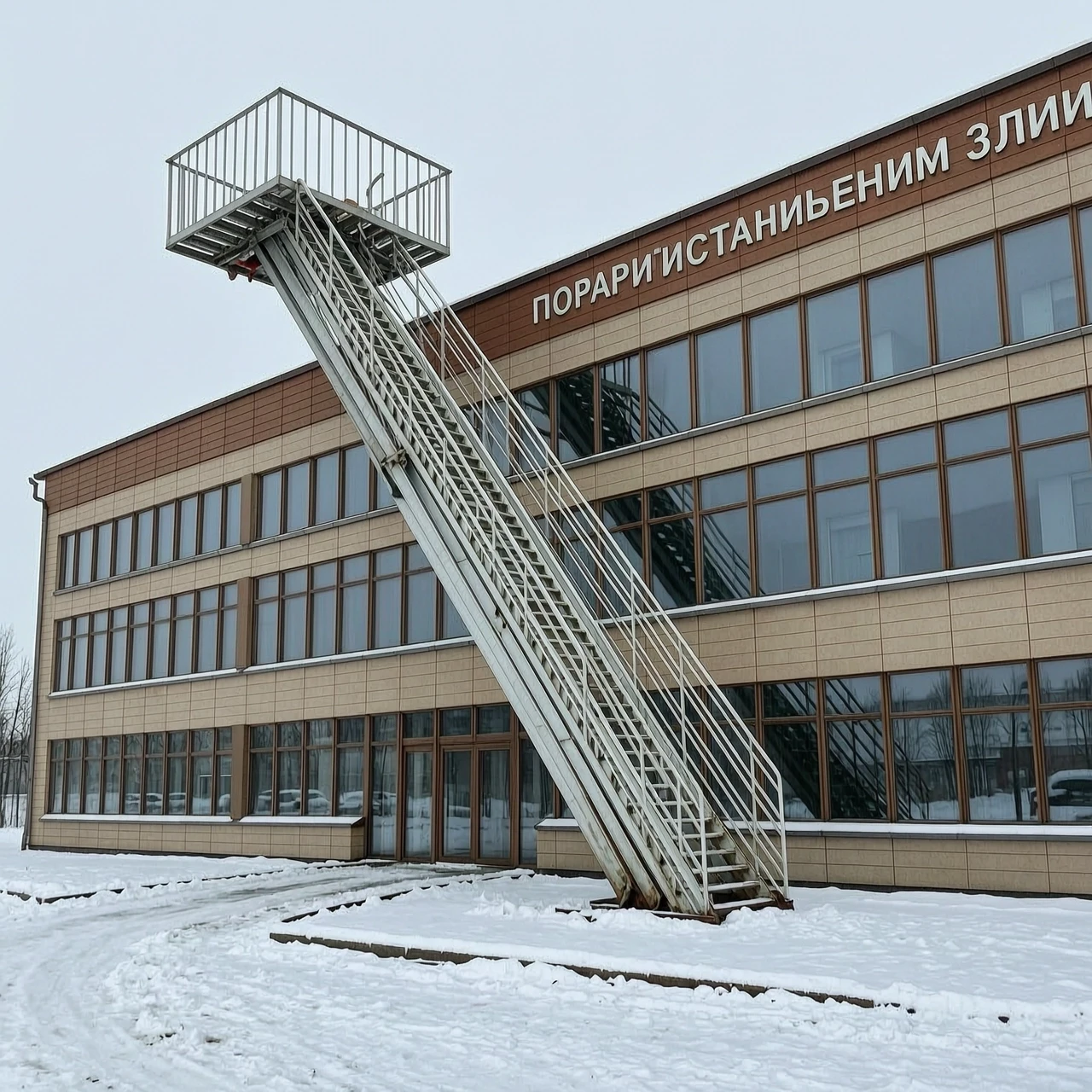 пожарная лестница у административного здания — работа пользователя Эфирный Хранитель