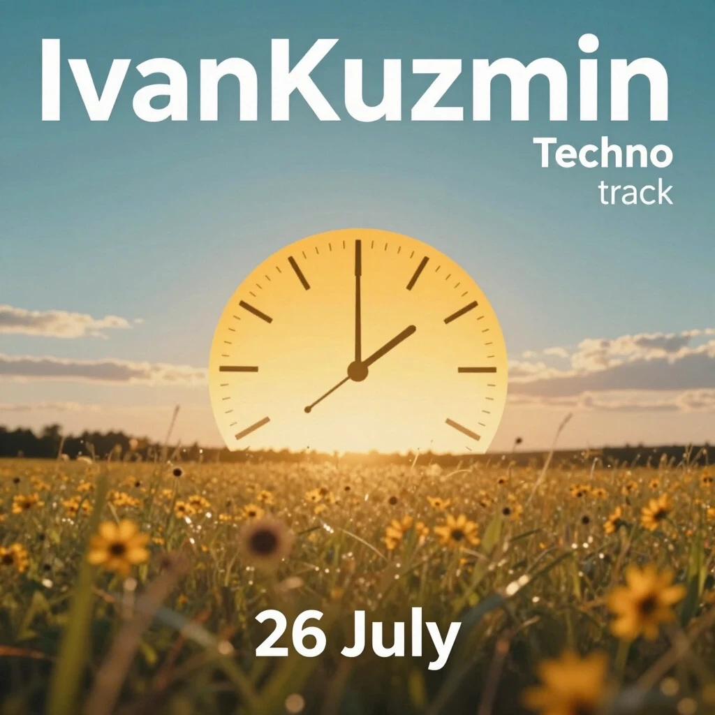 Обложка к треку в стиле Melodic Techno, исполнитель IvanKuzmin, трек называется 26 july. На обложке изображено уходящее лето и проходящее время, но она должна быть…