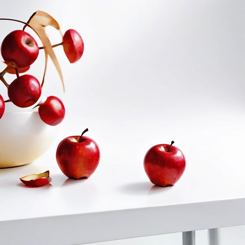 a red apple on a white table — работа пользователя Эффектная Сфера