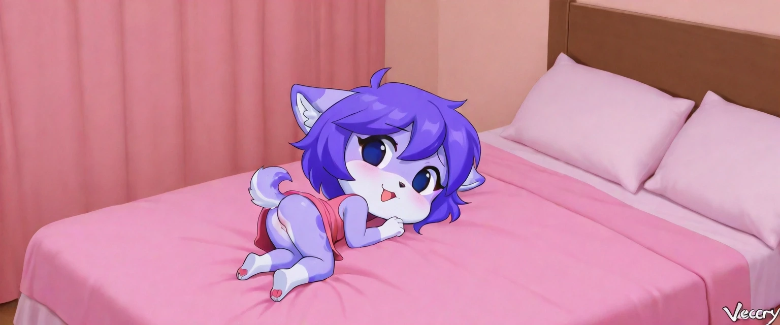 very very cute furry art (chibi style), So cute that it turns me on , Anime Furry : No panties,On the bed, veeery excited, — работа пользователя Интересная Гроза