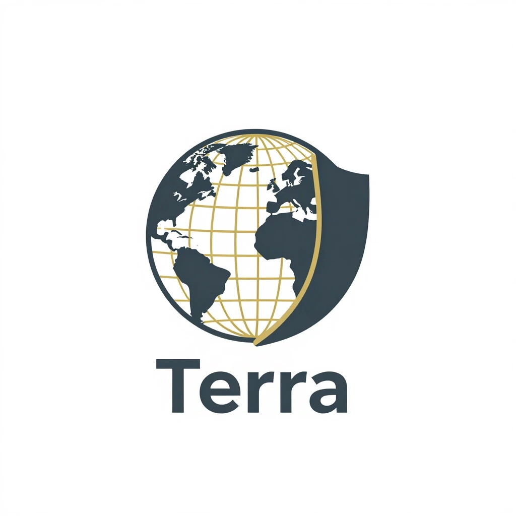A minimalist logo design for the consulting company TerraTax. The name is a combination of the words "Terra" (Latin for "Earth", "Territory") and…