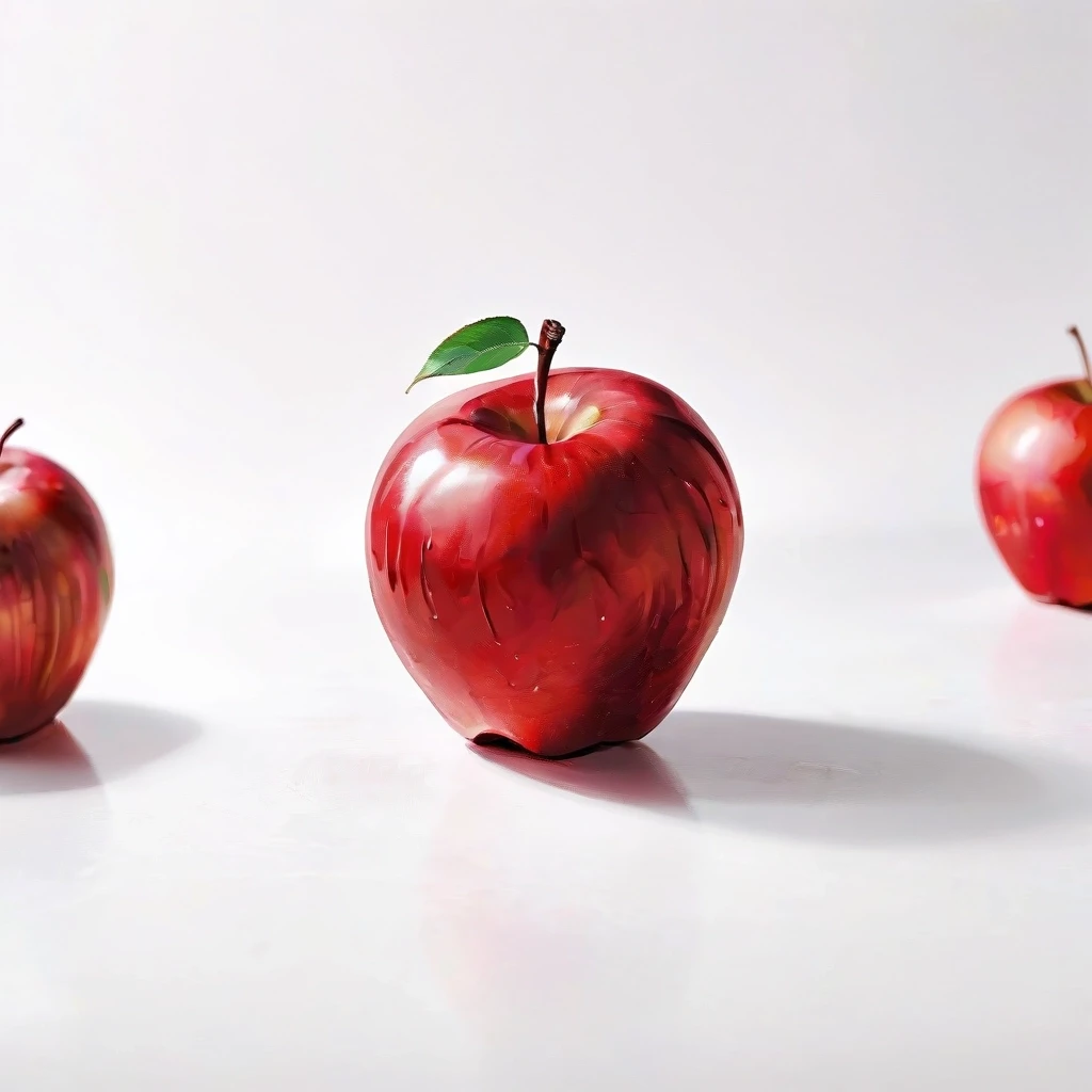a red apple on a white table — работа пользователя Сильная Оптика