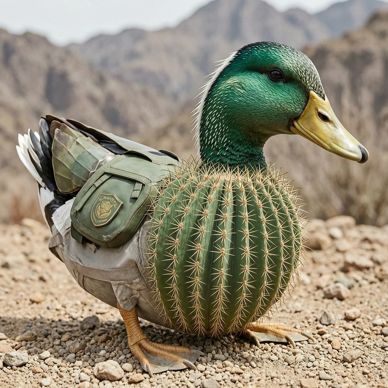 hybrid of a platypus, a guard, and a cactus — работа пользователя Неоновый Кристалл