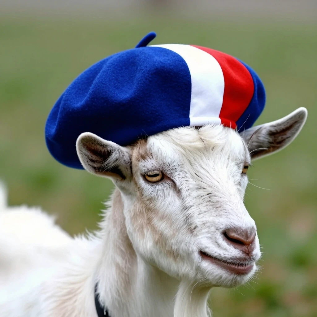 A French beret was put on the goat — работа пользователя GERMES