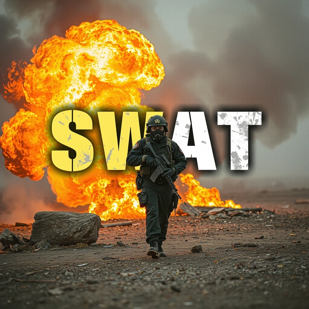 сделай картинку с надписью SWAT чтоб на заднем фоне был огонь — работа пользователя Таинственная Нирвана