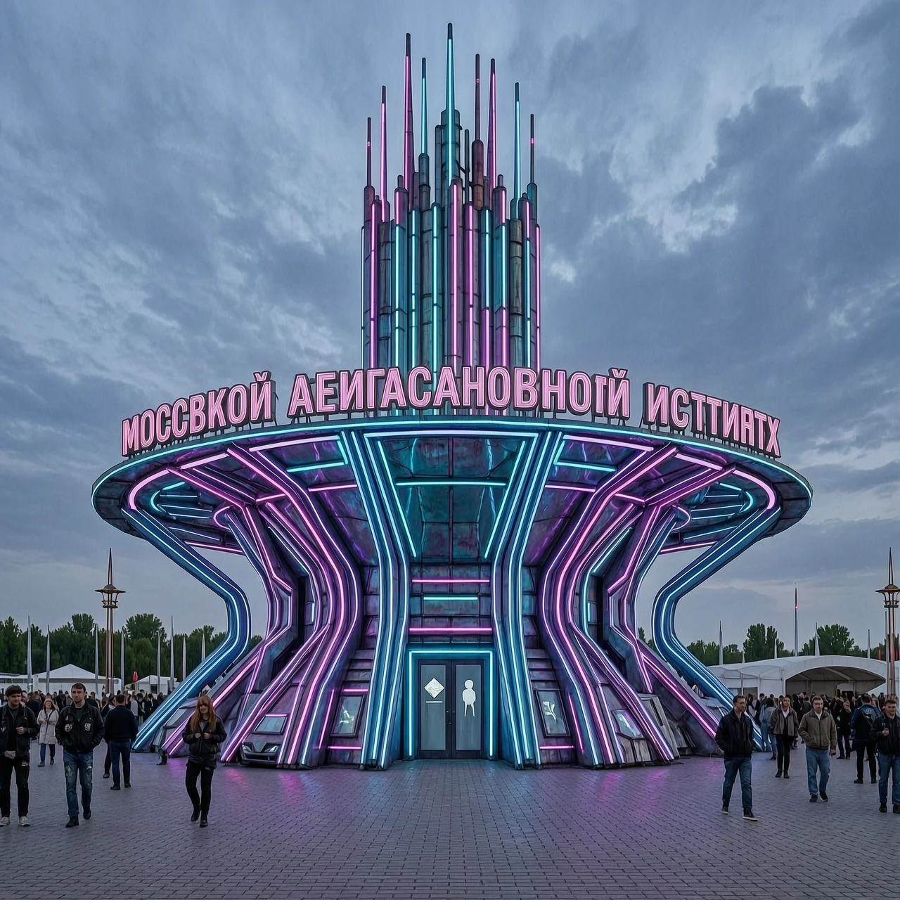 Киберпанковый павильон Московского авиационного института на ВДНХ — работа пользователя Масштабная Эльфийка