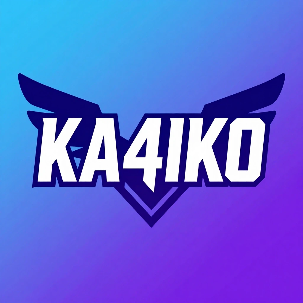 Надпись KA4IKO синий фиолетовый фон стиль игры пабг добавь крылья сзади — работа пользователя Манящая Вспышка