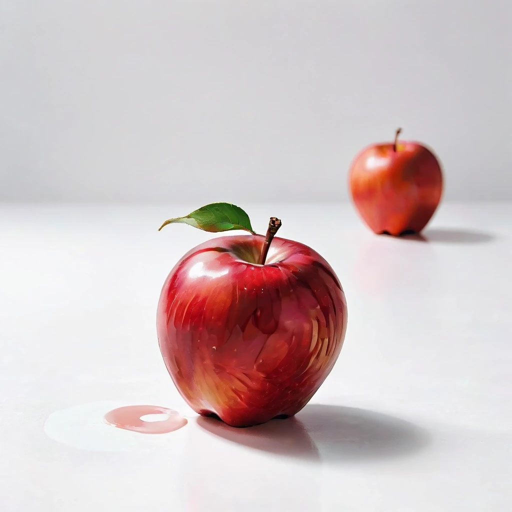 a red apple on a white table — работа пользователя Сильная Оптика