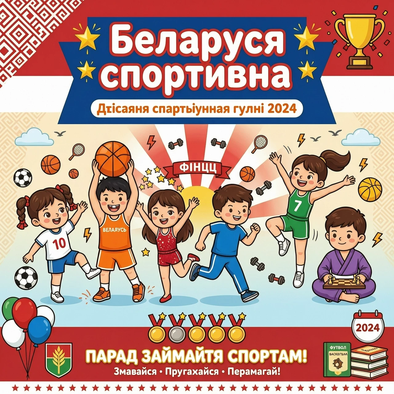 Картинка для детей "Беларусь спортивна". — работа пользователя Волшебный Рассвет