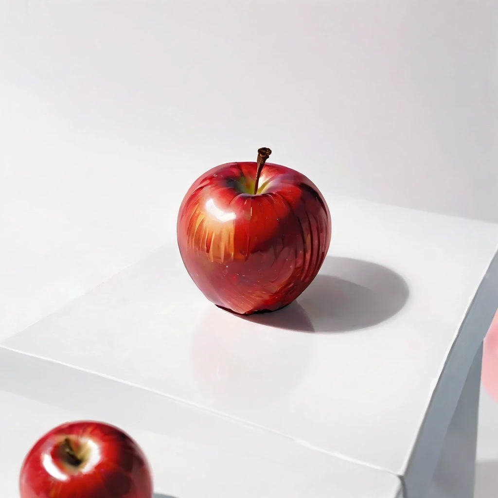 a red apple on a white table — работа пользователя Пленительная Саламандра