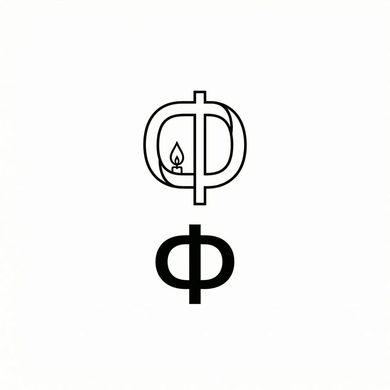 Vector logo for a self‑employed festive catering master. Style: minimalist line art, thin strokes, elegant negative space, geometric simplicity. Monogram: stylized “Ф” with…